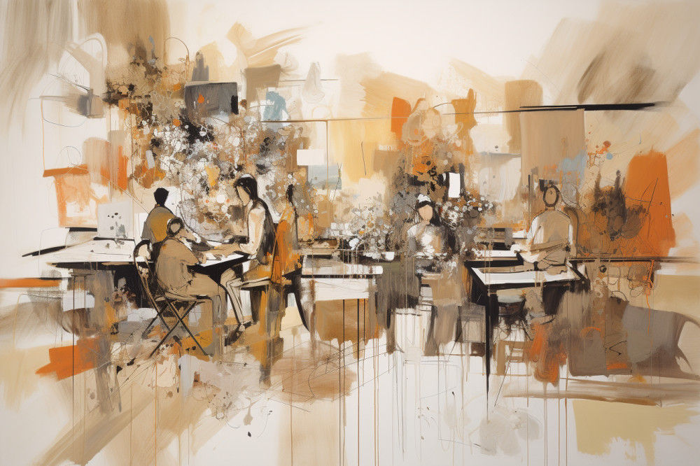 Canvas Wall Art - Earthy Tones Energetic Brushstrokes  - A1080 - [120 x 80 cm]