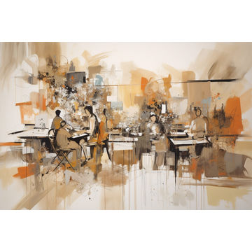 Canvas Wall Art - Earthy Tones Energetic Brushstrokes  - A1080 - [120 x 80 cm]