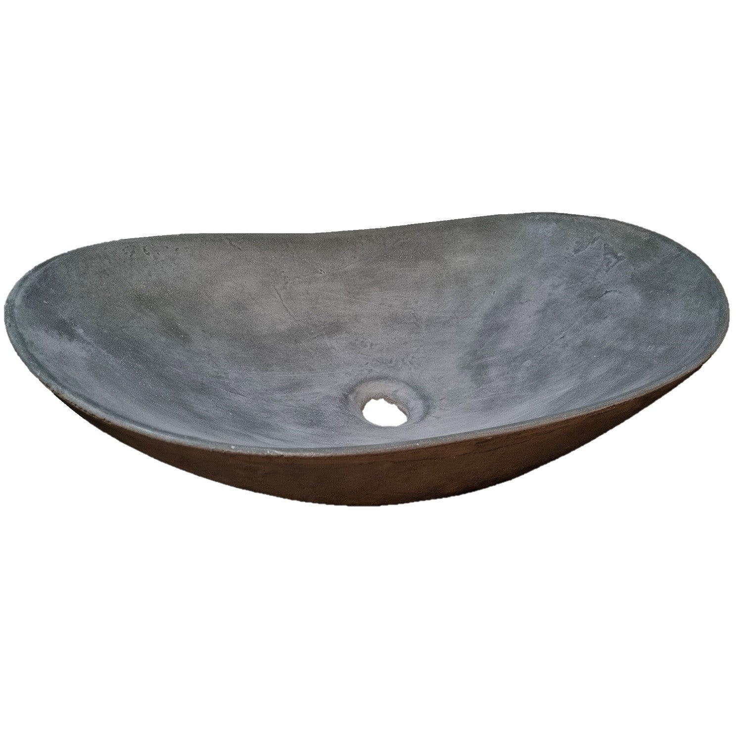 Bespoke Charcoal Cement Basin Sink Modern Oval Shape 59 x 39 x 12cm