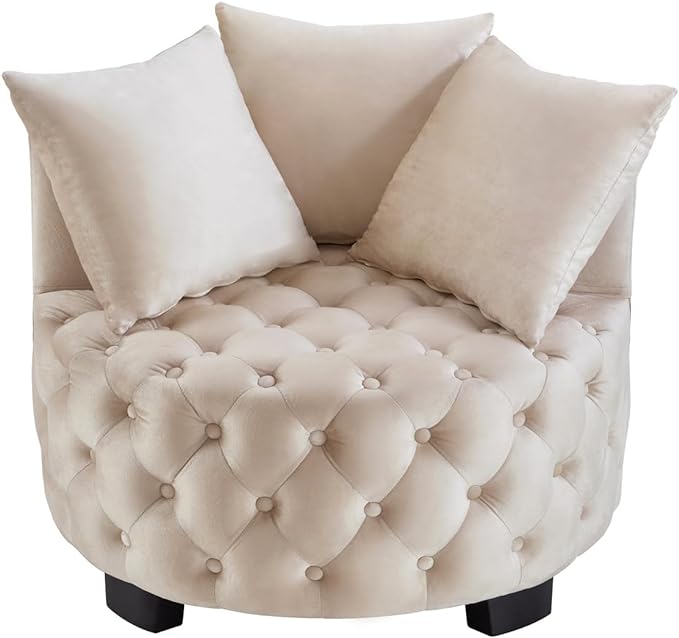 Emma Tufted Leisure Accent Chair - Cream