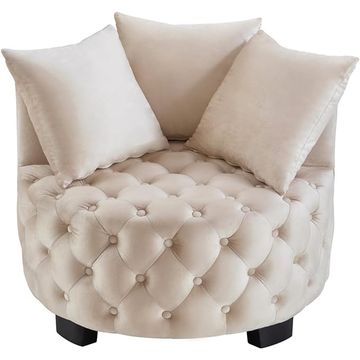 Emma Tufted Leisure Accent Chair - Cream