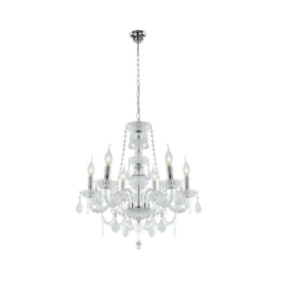 Acrylic Crystal Chandelier 6 x 40W SES