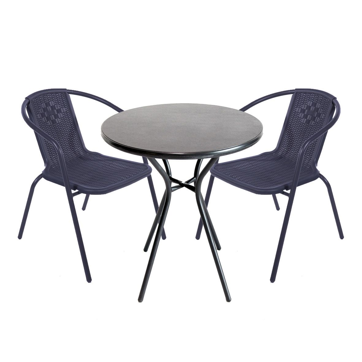 Seagull 3 Piece Polymer Table and Bistro Chair Patio Set