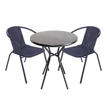 Seagull 3 Piece Polymer Table and Bistro Chair Patio Set