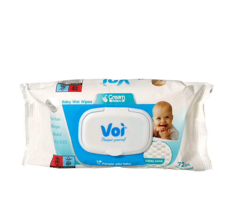 Voi - Wet Wipes - Baby Wipes - Honeycomb - 72 Piece - 8 Pack