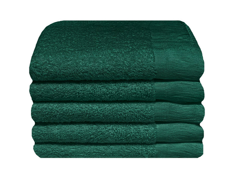 Plush 380 GSM 30x50cms Terry Fringe Guest Towel - Hunter Green (05 Piece Pack)