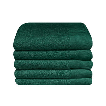Plush 380 GSM 30x50cms Terry Fringe Guest Towel - Hunter Green (05 Piece Pack)