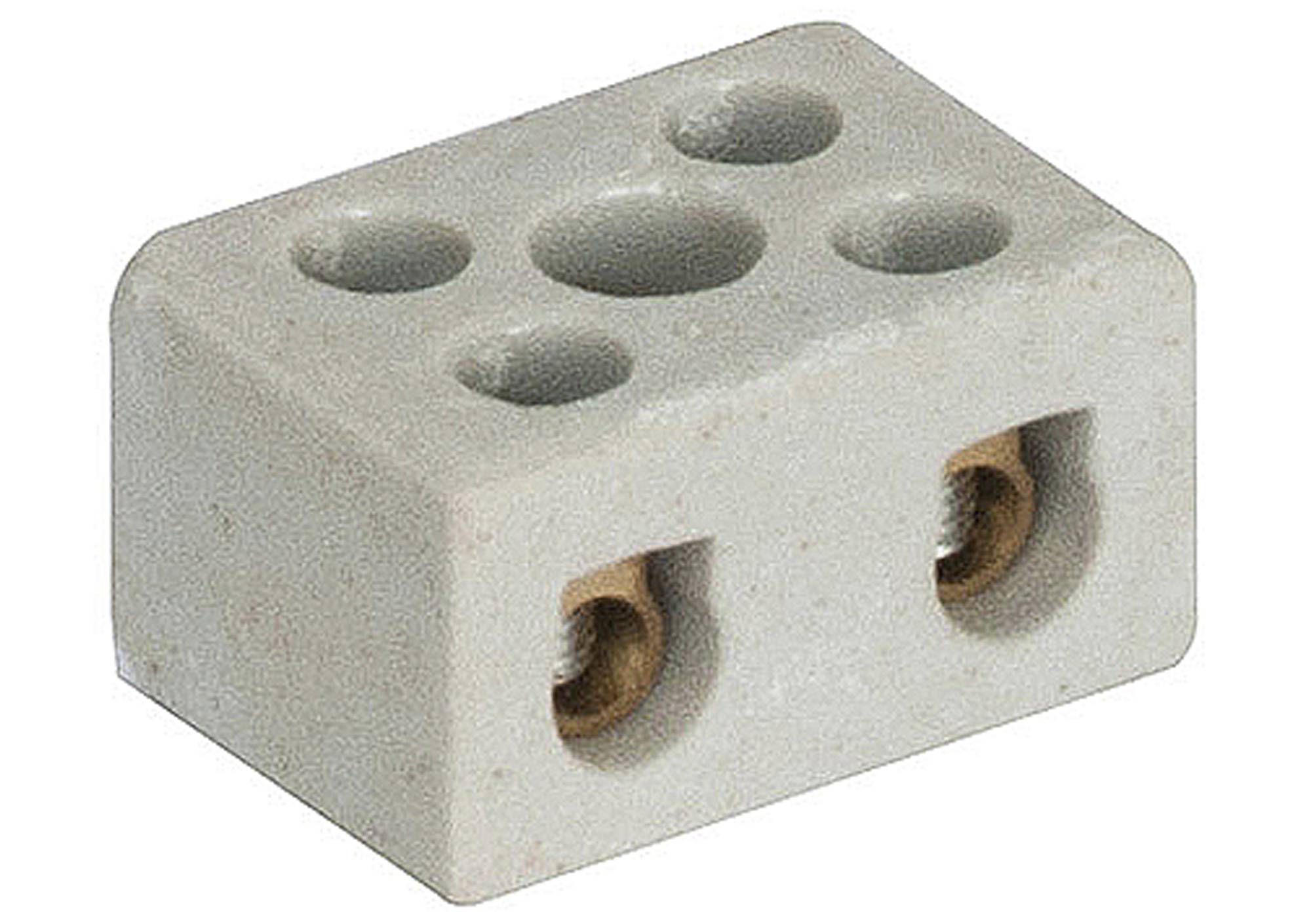 Connector block 15amp 2 way porcelain
