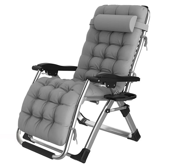 Folding Comfort Lounge Chair with Removable Seat Cushion -