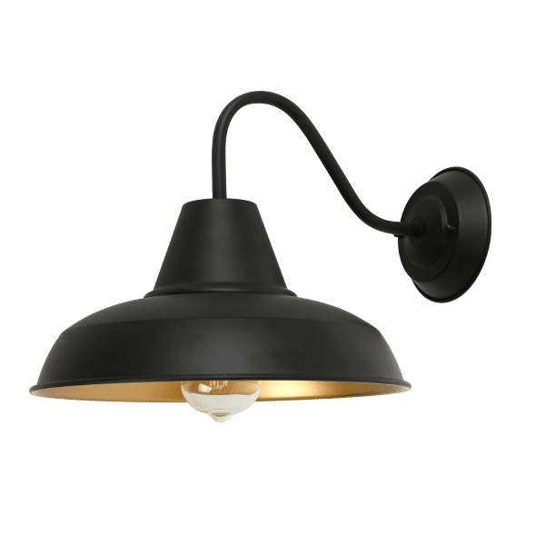 Zebbies Lighting Athena Black Wall Light with Gold Inner