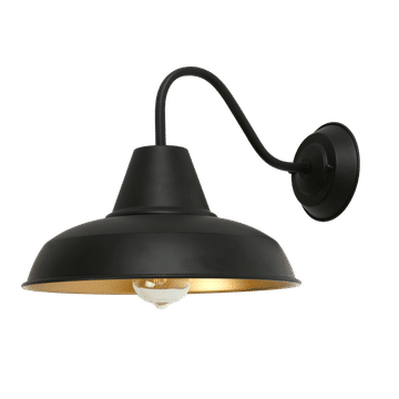 Zebbies Lighting Athena Black Wall Light with Gold Inner