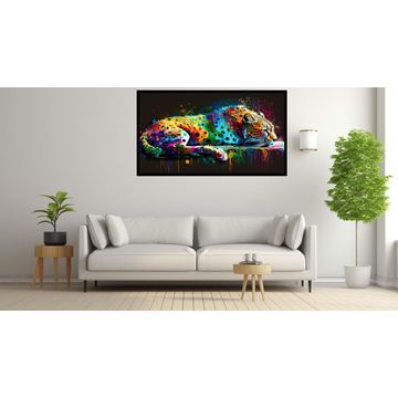 Canvas Wall Art - Colourful Cheetah - B1582 [120 x 80 cm]