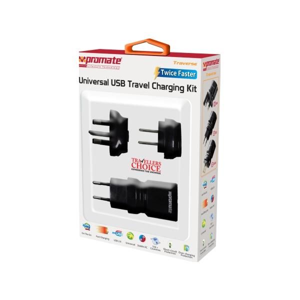 Promate Traverse Multiregional Travel USB Charger
