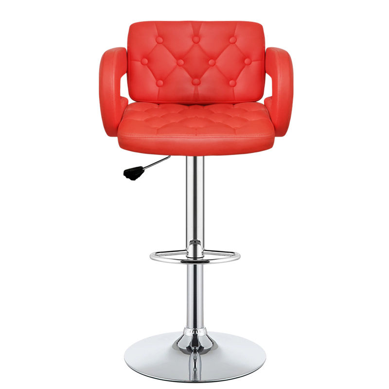 GOF Furniture - Mixology Adjustable Tufted Bar Stool, Red