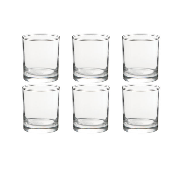 Whiskey Glass 260ml 6 Pc Set Traditional Clear - Kitchen Essentials