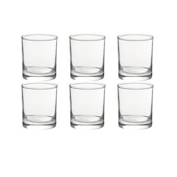 Whiskey Glass 260ml 6 Pc Set Traditional Clear - Kitchen Essentials