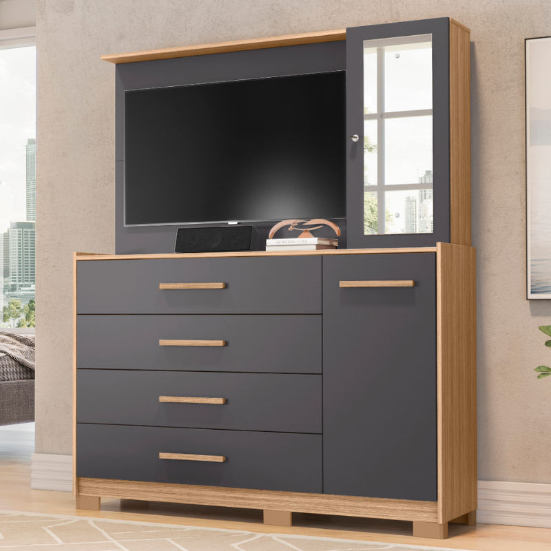 Ilhabela Chest Of Draw Dresser Nature/Titanium