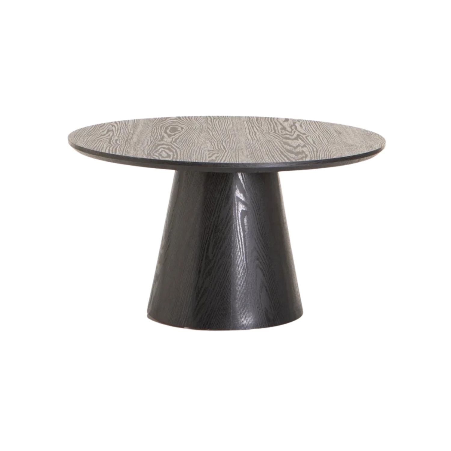 80cm Round Wooden Coffee Table - Black