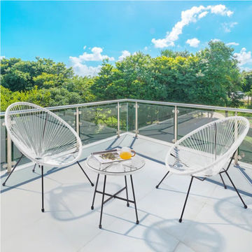 KC FURN-3pc Bristo Patio Set,White