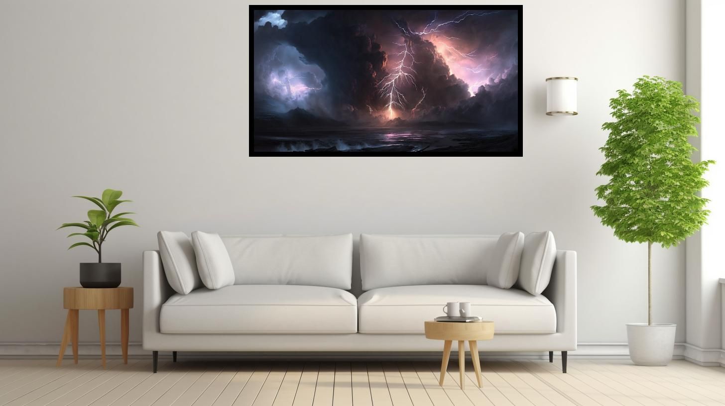 Canvas Wall Art - Canvas Wall Art-Lightning in the Bush - B1192 [120 x 80 cm]