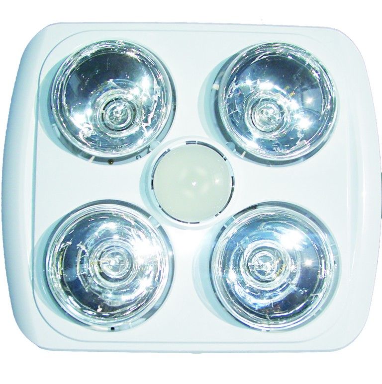Bathroom Heating Lamp & Light - 4 Lamp - Plastic Finish