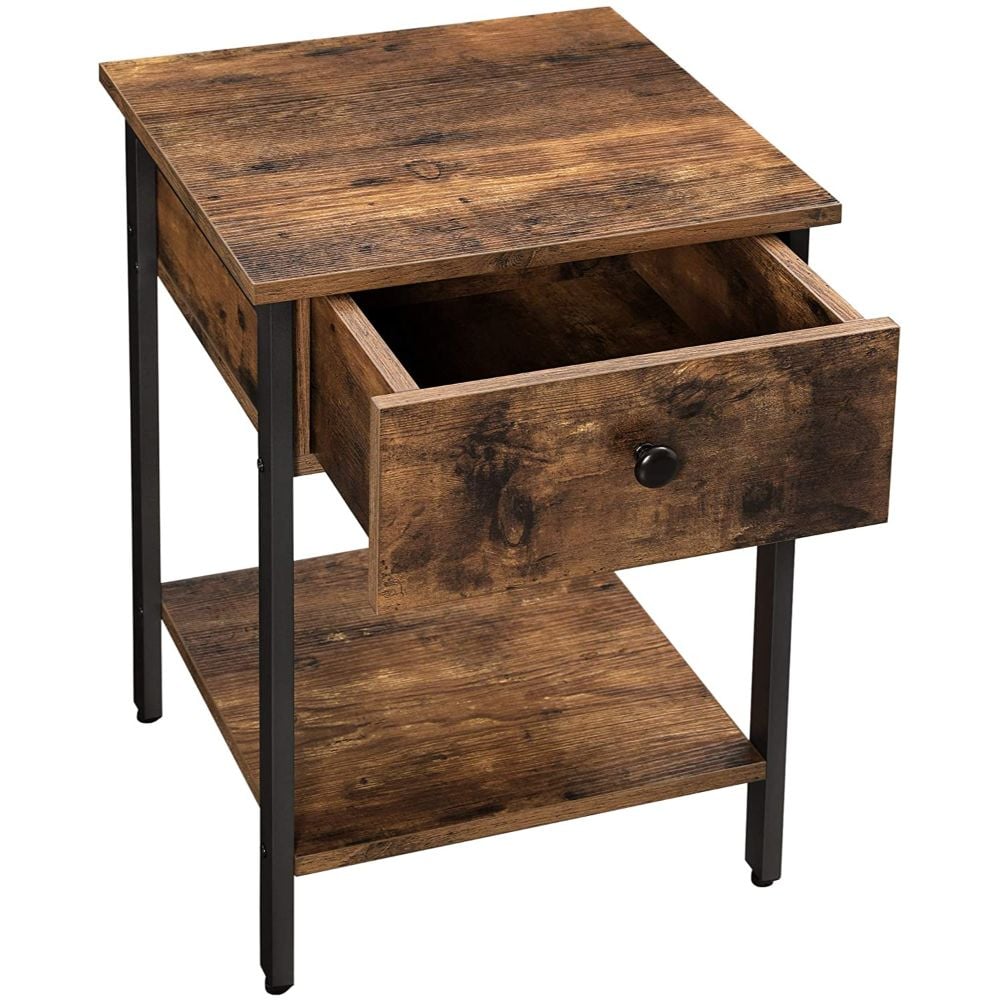 Bragg Toronto Rustic Bedside Table, Brown