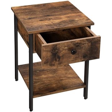 Bragg Toronto Rustic Bedside Table, Brown