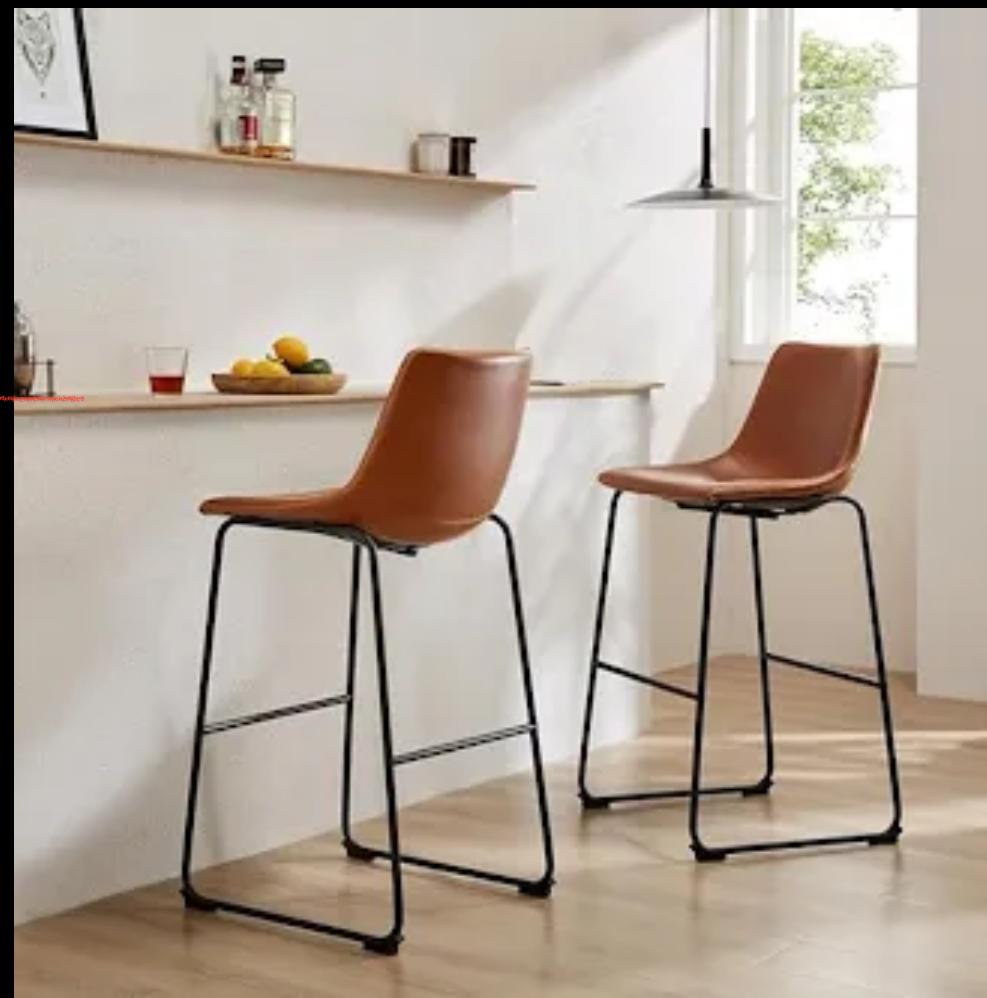 IG Furn- Noir Set of 2 Bar Stools Brown