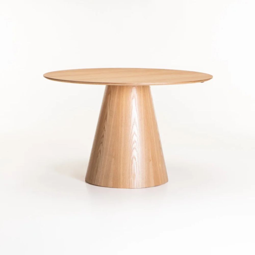 KIRBY 120cm Round Dining Table Solid Wood Veneer on MDF