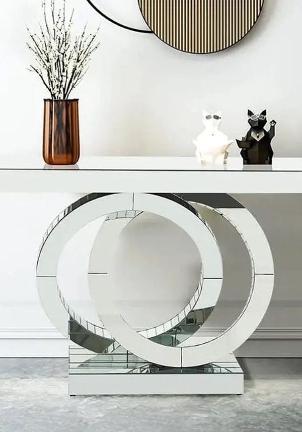 Prestige Home - Cosmos mirrored Console Table Silver