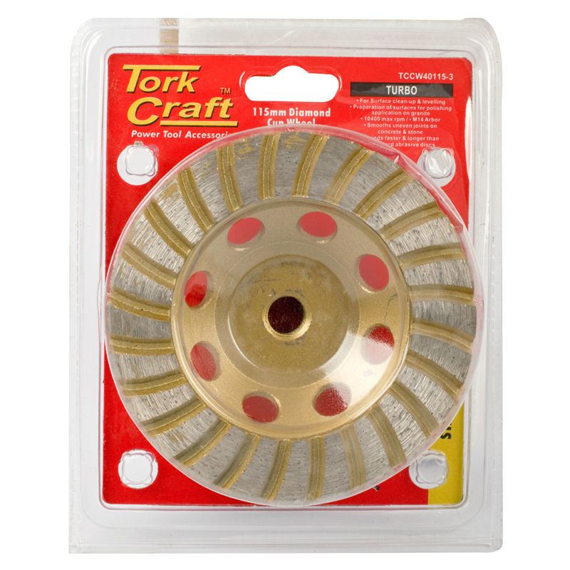 Tork Craft - Dia. Cup Wheel 115mm x M14 Turbo Cold Pressed