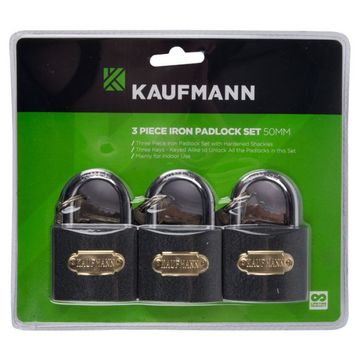 Kaufmann - Steel Lock Set 3 Piece 50mm - 2 Pack