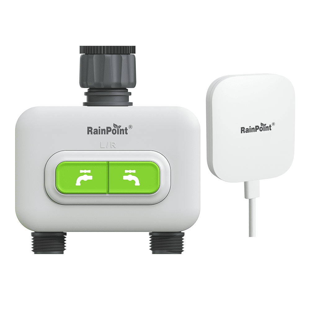 RainPoint Wireless Smart Wi-Fi 2-Zone Irrigation Timer + Wi-Fi Hub