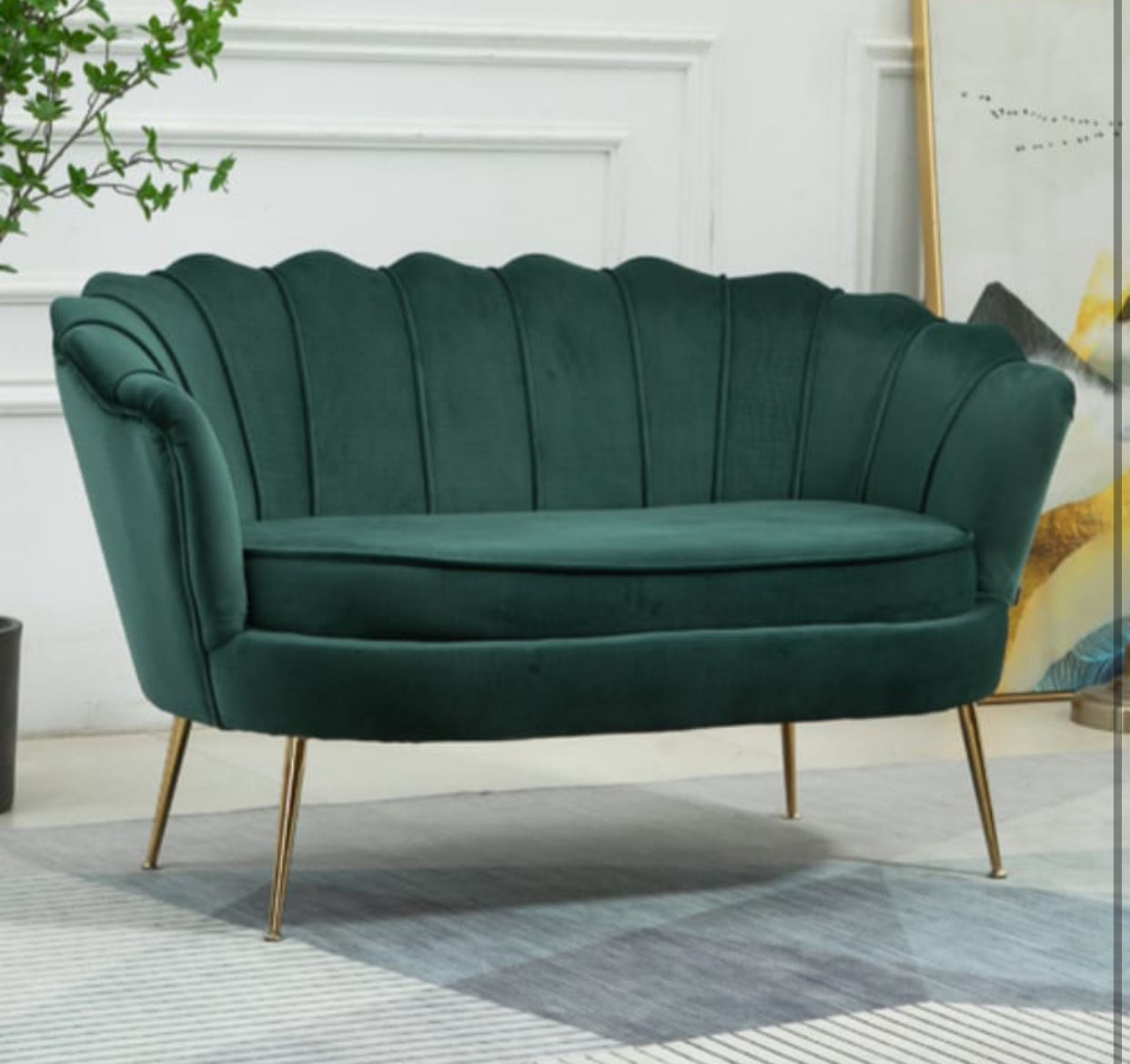 IG Furn - Emerald Velvet Tulip Sofa