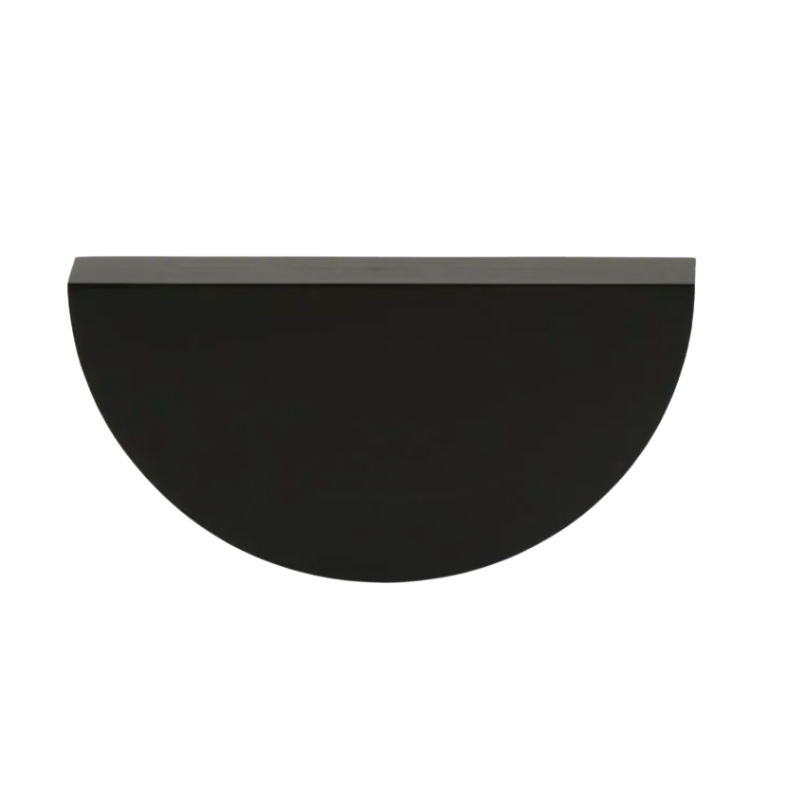 Half Moon Handle, Solid, Black, 64mm