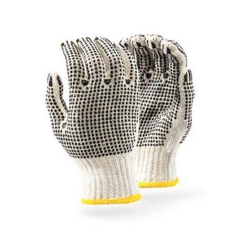 PIONEER SAFETY Cotton PVC Polka Double Sided Gloves Enhanced Grip