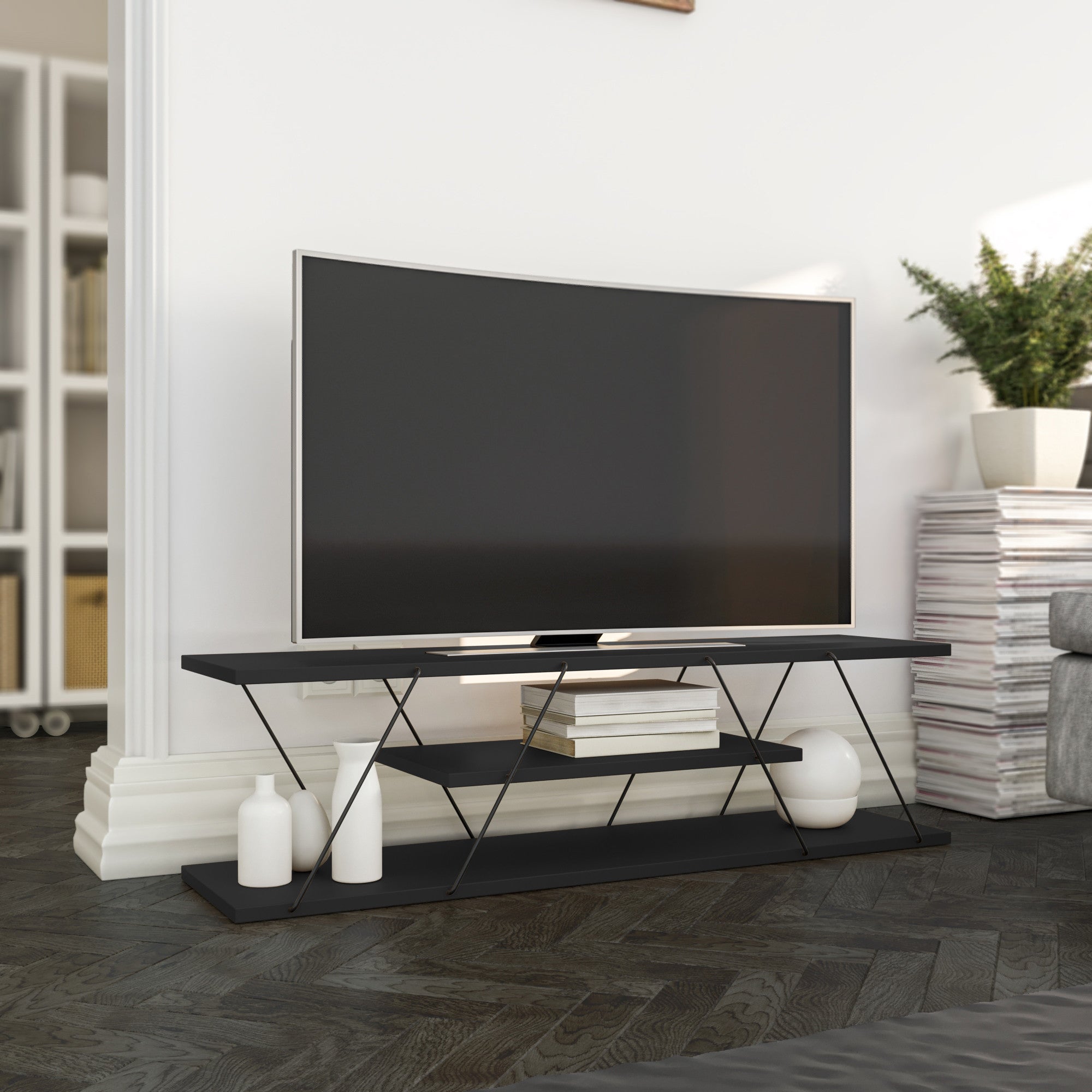 TV Stand Canaz - Anthracite, Grey