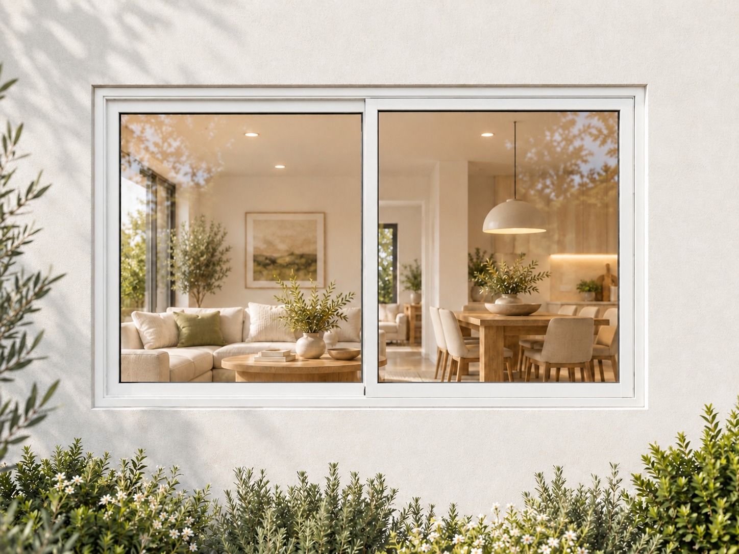Kenzo Aluminium Sliding Window - White, 900 600 mm, Two Sliding Panels