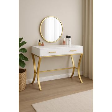 Dressing table with gold frame legs and mirror only