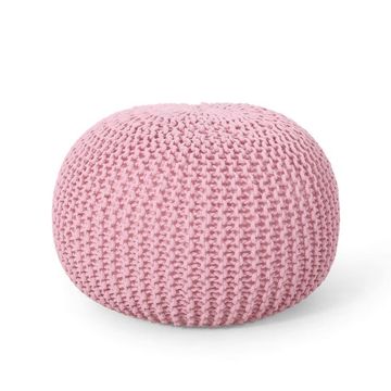Crochet Knit Pouf Large - Light Pink