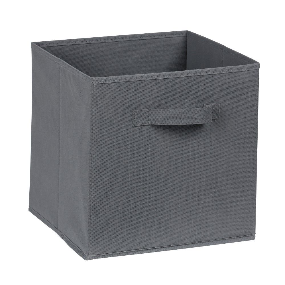 Packman Collapsible Fabric Organiser Storage Basket - Grey - 10 Pack  