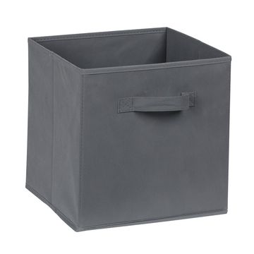 Packman Collapsible Fabric Organiser Storage Basket - Grey - 10 Pack  