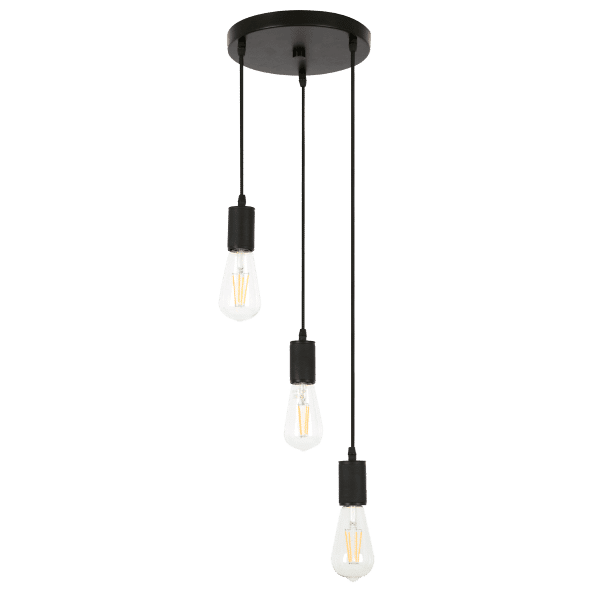 Zebbies Lighting Reece Black Three Light Pendant