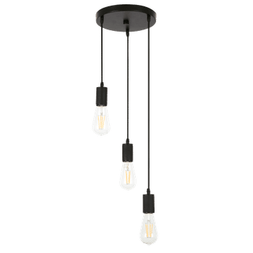 Zebbies Lighting Reece Black Three Light Pendant
