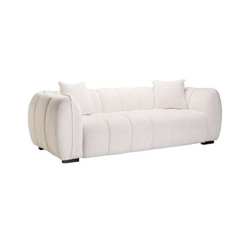 Vividitto - Jacottet Fabric 3 Seater Couch - Oatmeal