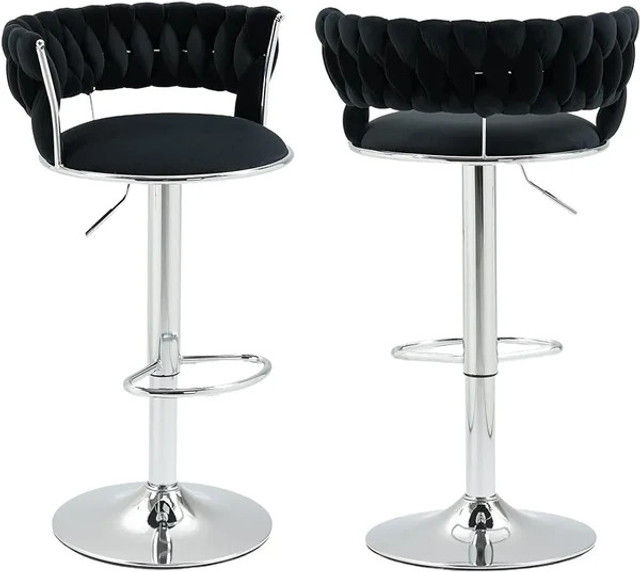 CozyCraft - Ophelia Silver Bar Chair - Set of 2 (Black)