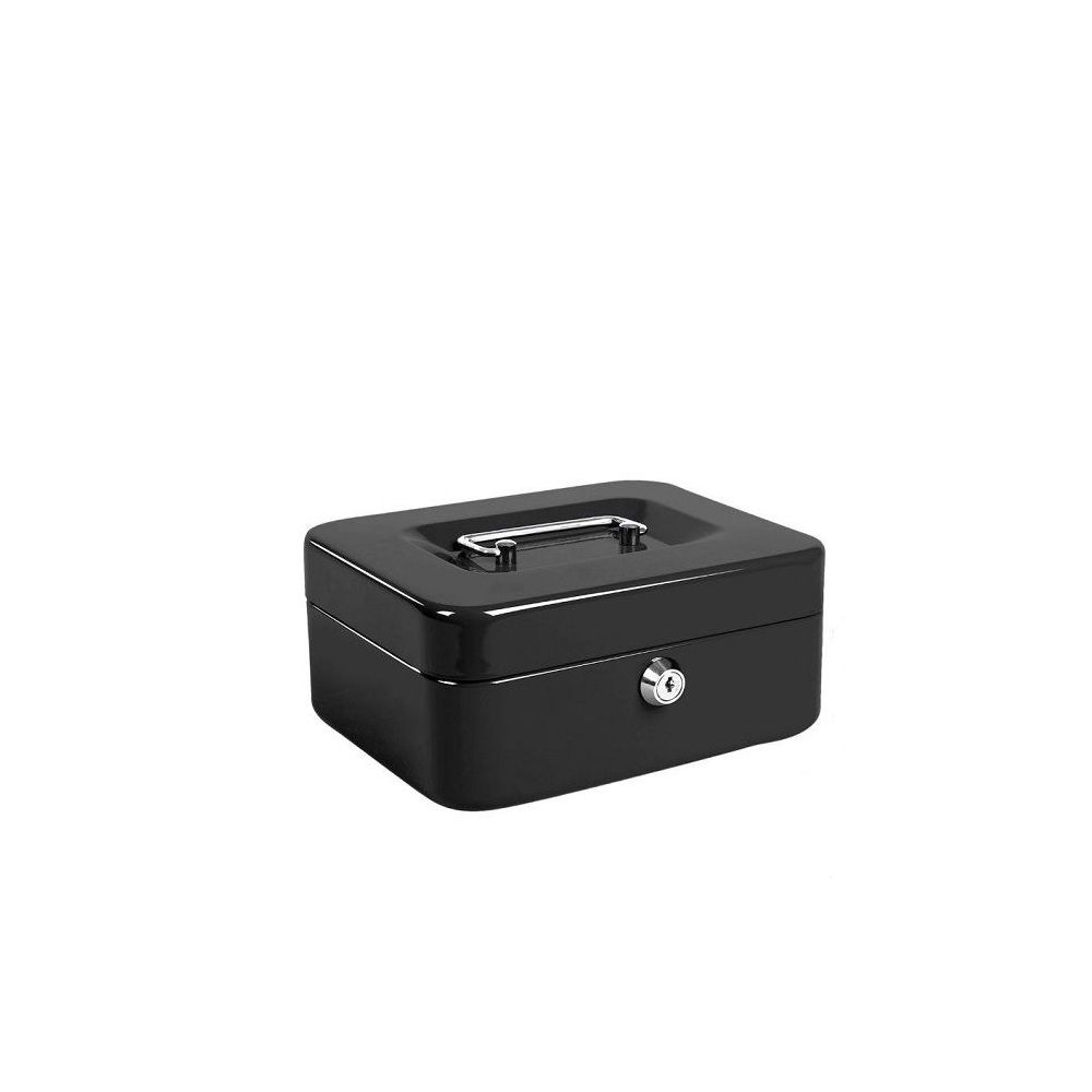 Metal cash box with locks and keys