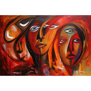Canvas Wall Art - Resilient Spirits By Abstract Expressions Acrylic  - A1647 - [120 x 80 cm]