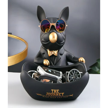 Bulldog with Mini Bowl - Black