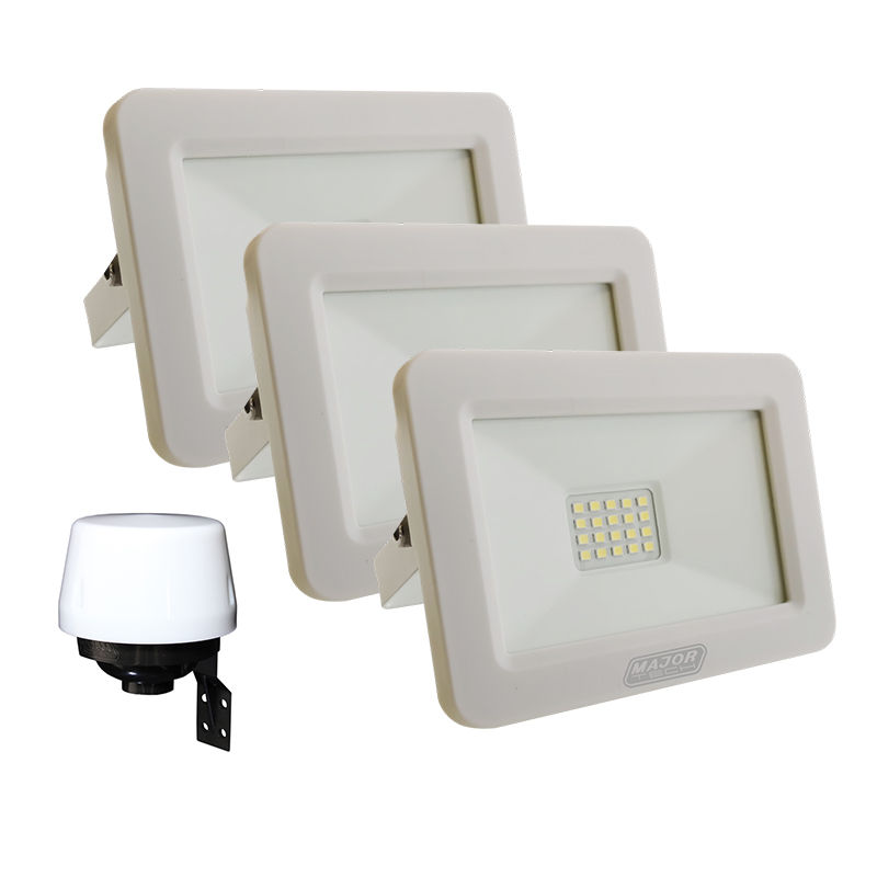 White 20W LED Floodlight with Day/Night Sensor Combo (MTC4W) - Major Tech